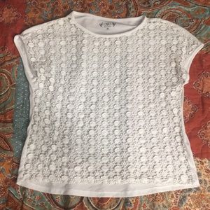 white front lace top